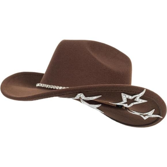 Western Cowboy Hat for Men Women Khaki With Star
